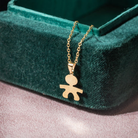 14K rose gold Boy pendant