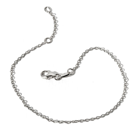 42cm simple 14K white gold chain