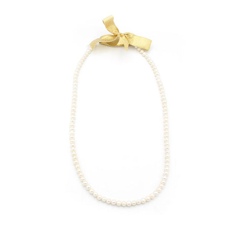 Necklace White pearl cultured pearl midi 14k white gold - 58cm