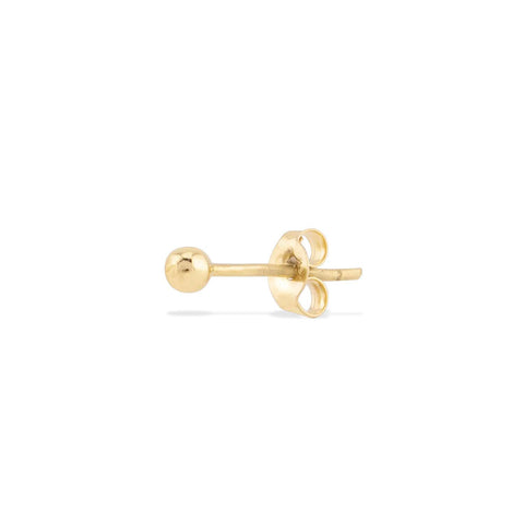 Ball earrings with 14k yellow gold chain and rod