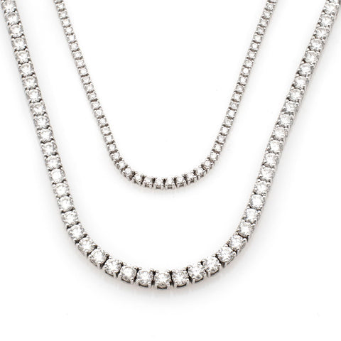 Tennis necklace with diamonds 2.90ct in 18K gold