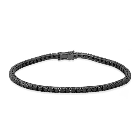 Tennis bracelet with 1.50ct black diamonds in 18K gold