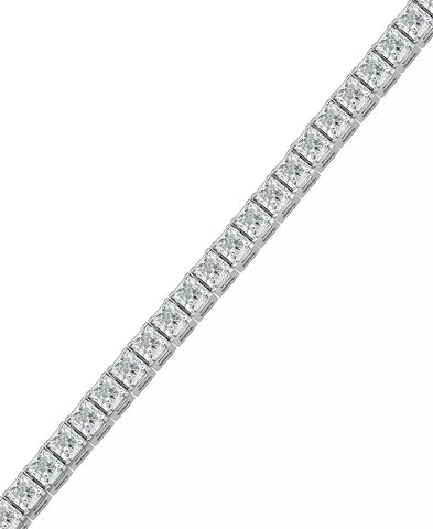 Bratara tennis cu diamante 4.00ct princess cut din aur alb 18K