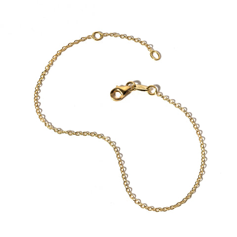 42cm simple 18K yellow gold chain