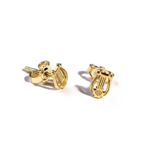 14K yellow gold Harpa earrings