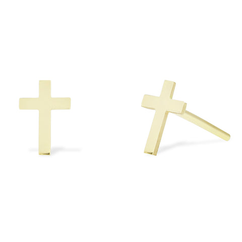 14k yellow gold Cross earrings