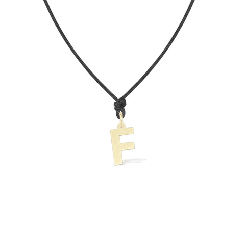 14K yellow gold Letter F pendant