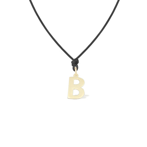 14K yellow gold Letter B pendant