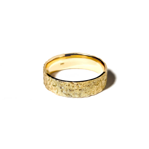 Band Ring Structured 18K yellow gold