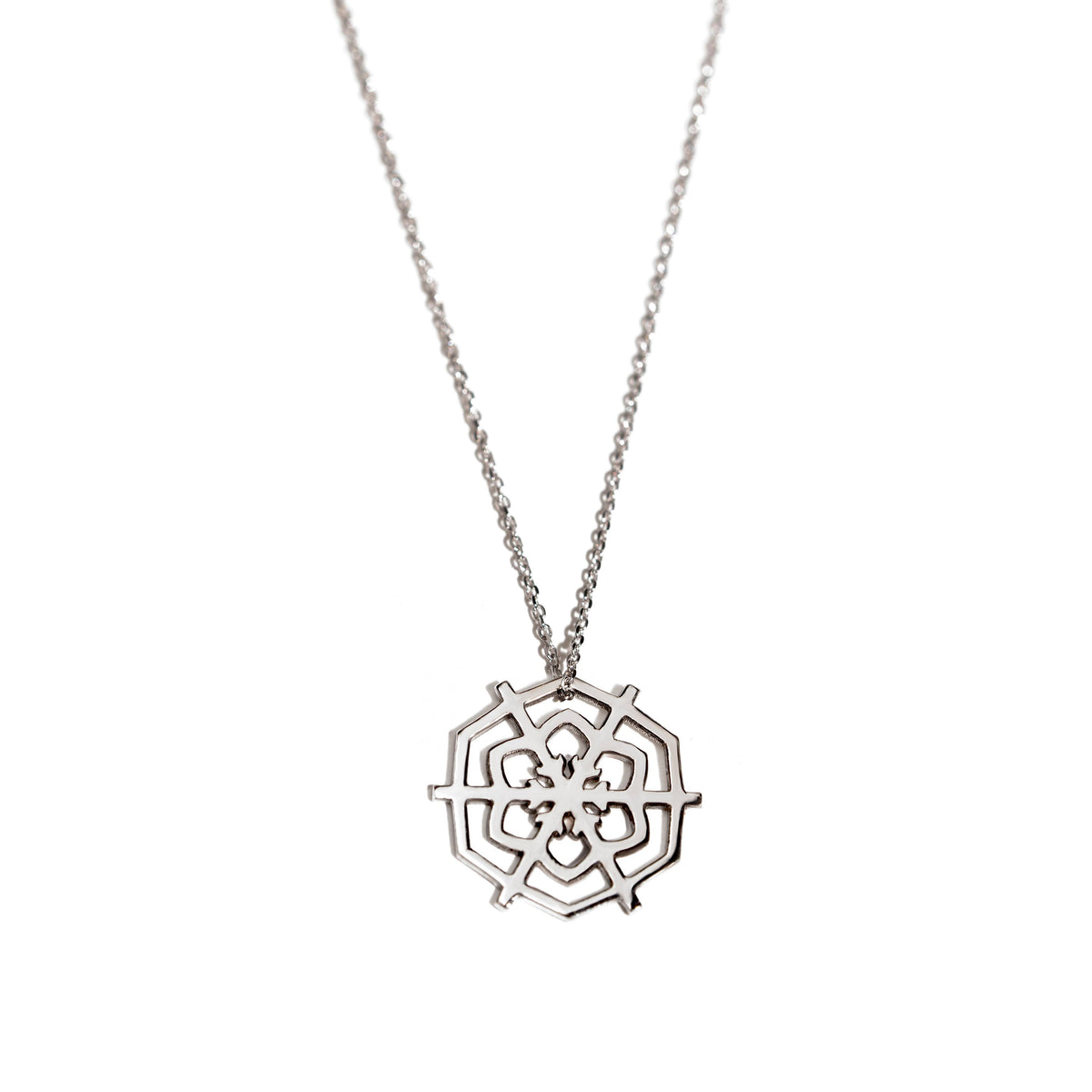 14K white gold Snowflake pendant